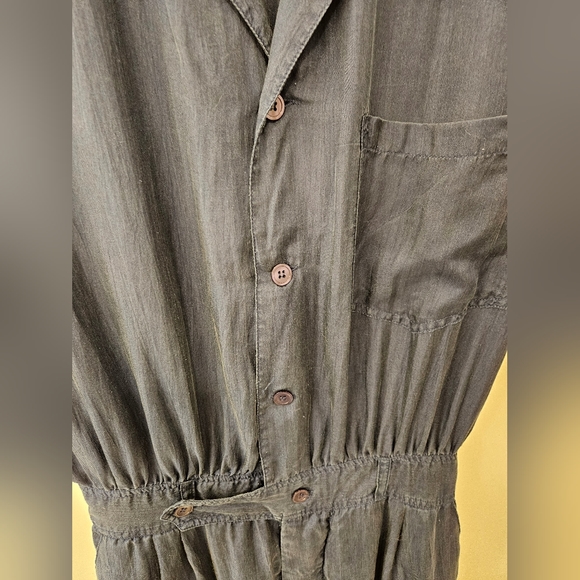 Vintage - 100% Silk "Studio B" Jumpsuit - Size L - EUC - Navy - Picture 7 of 13